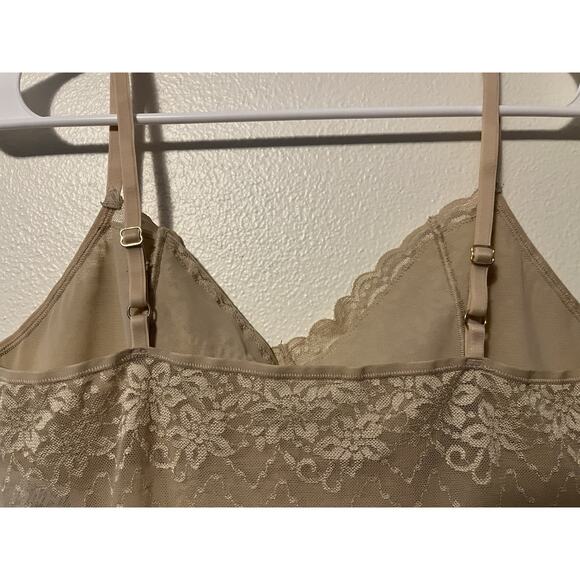 Vanity Fair Smooth Moves Y2K Lace Floral Camisole Top Beige Women’s Size XL - Picture 4 of 8